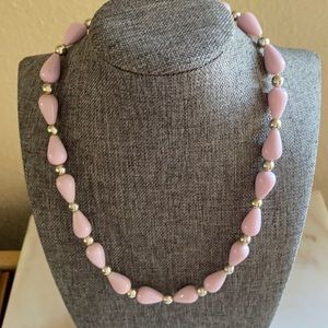 Pink and gold mid century necklace
